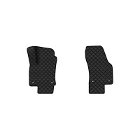 Коврики с экокожи в салон Kodiaq (5 seats) Skoda 2016-2021 1 поколение SUV EU EVAtech  ECO Экокожа черная c черной ниткой черный кант