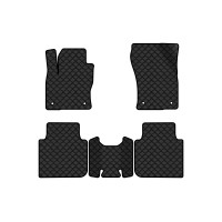 Коврики с экокожи в салон Kodiaq (5 seats) Skoda 2016-2021 1 поколение SUV EU EVAtech  ECO Экокожа черная c черной ниткой черный кант