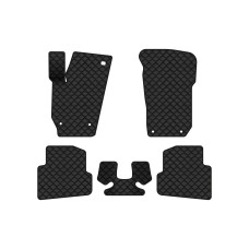 Коврики с экокожи в салон Fabia (5J) Skoda 2007-2014 2 поколение Htb EU EVAtech  ECO Экокожа черная c черной ниткой черный кант