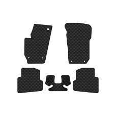 Коврики с экокожи в салон Fabia (5J) Skoda 2007-2014 2 поколение Htb EU EVAtech  ECO Экокожа черная c черной ниткой черный кант
