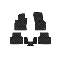 Коврики с экокожи в салон Octavia A7 AT Skoda 2013-2020 3 поколение Combi EU EVAtech  ECO Экокожа черная c черной ниткой черный кант