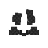 Коврики с экокожи в салон Octavia A7 MT Skoda 2013-2020 3 поколение Liftback EU EVAtech  ECO Экокожа черная c черной ниткой черный кант