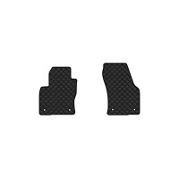 Коврики с экокожи в салон Kodiaq Restyling 5 seats Skoda 2021-2024 1 поколение SUV EU EVAtech  ECO Экокожа черная c черной ниткой черный кант экокожа