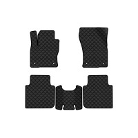 Коврики с экокожи в салон Kodiaq Restyling 5 seats Skoda 2021-2024 1 поколение SUV EU EVAtech  ECO Экокожа черная c черной ниткой черный кант экокожа