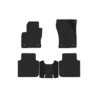 Коврики с экокожи в салон Kodiaq Restyling 5 seats Skoda 2021-2024 1 поколение SUV EU EVAtech  ECO Экокожа черная c черной ниткой черный кант экокожа