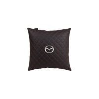 Подушка в авто EVAtech ECO 40x40 см Mazda чорна з червоною ниткою SPBCSBRV015