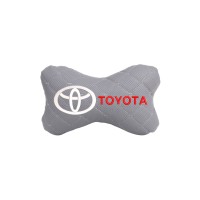 Подушка на підголовник автомобіля EVAtech ECO 27х16 см Toyota сіра з сірою ниткою SPCRGGV031