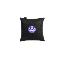 Подушка в авто EVAtech ECO 30x30 см Volkswagen чорна з чорною ниткою SPSCSBBV033