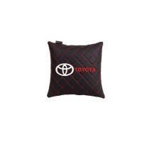Подушка в авто EVAtech ECO 30x30 см Toyota чорна з червоною ниткою SPSCSBRV031