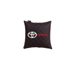 Подушка в авто EVAtech ECO 30x30 см Toyota чорна з червоною ниткою SPSCSBRV031