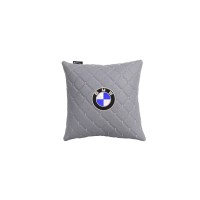 Подушка в авто EVAtech ECO 30x30 см BMW сіра з сірою ниткою SPSCSGGV005