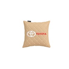 Подушка в авто EVAtech ECO 30x30 см Toyota бежева з бежевою ниткою SPSCSIIV031