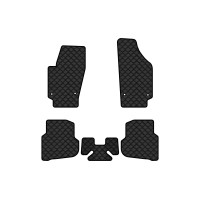 Коврики с экокожи в салон Ibiza (6J) Seat 2008-2017 4 поколение Combi EU EVAtech  ECO Экокожа черная c черной ниткой черный кант