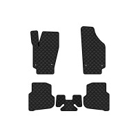 Коврики с экокожи в салон Ibiza (6J) Seat 2008-2017 4 поколение Combi EU EVAtech  ECO Экокожа черная c черной ниткой черный кант