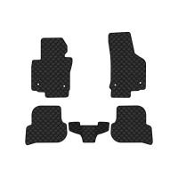 Коврики с экокожи в салон Leon (1P) Seat 2005-2012 2 поколение Htb EU EVAtech  ECO Экокожа черная c черной ниткой черный кант