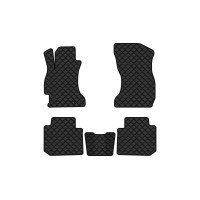 Коврики с экокожи в салон Forester (SJ) Subaru 2013-2019 4 поколение SUV USA EVAtech  ECO Экокожа черная c черной ниткой черный кант