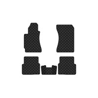 Коврики с экокожи в салон Forester (SG) Subaru 2002-2008 2 поколение SUV EU EVAtech  ECO Экокожа черная c черной ниткой черный кант