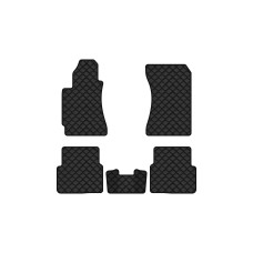 Коврики с экокожи в салон Forester (SG) Subaru 2002-2008 2 поколение SUV EU EVAtech  ECO Экокожа черная c черной ниткой черный кант