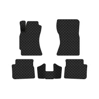 Коврики с экокожи в салон Forester (SH) Subaru 2008-2013 3 поколение SUV EU EVAtech  ECO Экокожа черная c черной ниткой черный кант