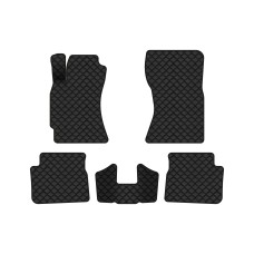 Коврики с экокожи в салон Forester (SH) Subaru 2008-2013 3 поколение SUV EU EVAtech  ECO Экокожа черная c черной ниткой черный кант