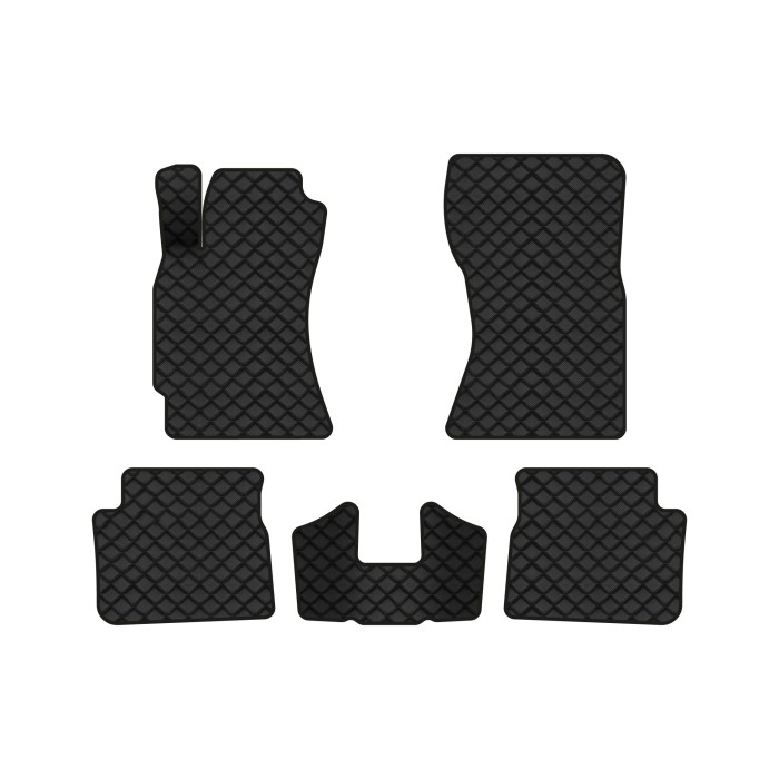 Коврики с экокожи в салон Forester (SH) Subaru 2008-2013 3 поколение SUV EU EVAtech  ECO Экокожа черная c черной ниткой черный кант