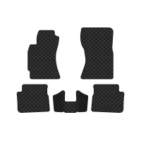 Коврики с экокожи в салон Forester (SH) Subaru 2008-2013 3 поколение SUV EU EVAtech  ECO Экокожа черная c черной ниткой черный кант