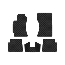 Коврики с экокожи в салон Forester (SH) Subaru 2008-2013 3 поколение SUV EU EVAtech  ECO Экокожа черная c черной ниткой черный кант