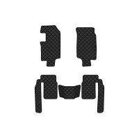 Коврики с экокожи в салон Grand Vitara XL-7 Long Suzuki 1998-2005 1 поколение SUV EU EVAtech  ECO Экокожа черная c черной ниткой черный кант