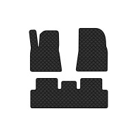 Коврики с экокожи в салон Model 3 Restyling Tesla 2020 1 поколение Sedan USA EVAtech  ECO Экокожа черная c черной ниткой черный кант