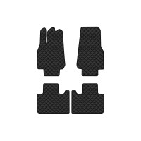 Коврики с экокожи в салон Model Y 5 seats Restyling Tesla 2021 1 поколение SUV USA EVAtech  ECO Экокожа черная c черной ниткой черный кант