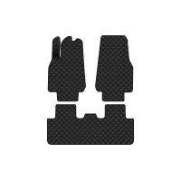 Коврики с экокожи в салон Model Y 5 seats Tesla 2020-2021 1 поколение SUV USA EVAtech  ECO Экокожа черная c черной ниткой черный кант