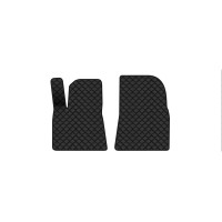 Коврики с экокожи в салон Model 3 Tesla 2017-2020 1 поколение Sedan USA EVAtech  ECO Экокожа черная c черной ниткой черный кант