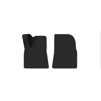 Коврики с экокожи в салон Model 3 Tesla 2017-2020 1 поколение Sedan USA EVAtech  ECO Экокожа черная c черной ниткой черный кант