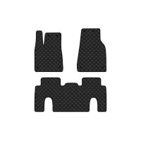 Коврики с экокожи в салон Model X 6 seats Tesla 2015-2017 1 поколение SUV USA EVAtech  ECO Экокожа черная c черной ниткой черный кант