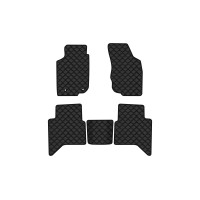 Коврики с экокожи в салон Hilux (AN20, AN30) Restyling Toyota 2011-2015 7 поколение Pickup 4-дв. EU EVAtech  ECO Экокожа черная c черной ниткой черный кант