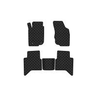 Коврики с экокожи в салон Hilux (AN20, AN30) Restyling Toyota 2011-2015 7 поколение Pickup 4-дв. EU EVAtech  ECO Экокожа черная c черной ниткой черный кант