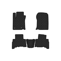 Коврики с экокожи в салон Land Cruiser Prado (150) 5 seats Restyling Toyota 2013-2023 4 поколение SUV EU EVAtech  ECO Экокожа черная c черной ниткой черный кант