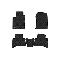Коврики с экокожи в салон Land Cruiser Prado (150) 5 seats Restyling Toyota 2013-2023 4 поколение SUV EU EVAtech  ECO Экокожа черная c черной ниткой черный кант
