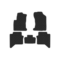 Коврики с экокожи в салон Hilux (AN120) Toyota 2015 8 поколение Pickup 4-дв. EU EVAtech  ECO Экокожа черная c черной ниткой черный кант