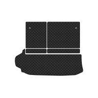 Коврик с экокожи в багажник Highlander (XU70) Hybrid Toyota 2019 4 поколение SUV USA EVAtech  ECO Экокожа черная c черной ниткой черный кант