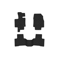 Коврики с экокожи в салон Highlander (XU70) Hybrid Toyota 2019 4 поколение SUV USA EVAtech  ECO Экокожа черная c черной ниткой черный кант