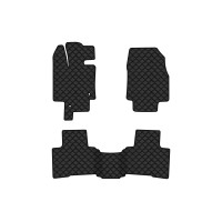 Коврики с экокожи в салон Highlander (XU70) Hybrid Toyota 2019 4 поколение SUV USA EVAtech  ECO Экокожа черная c черной ниткой черный кант