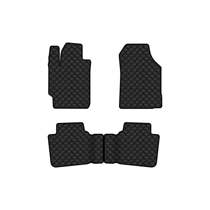 Коврики с экокожи в салон Camry (XV40) (2.5L) Toyota 2006-2011 6 поколение Sedan EU EVAtech  ECO Экокожа черная c черной ниткой черный кант
