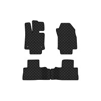 Коврики с экокожи в салон RAV4 (XA50) Hybrid Toyota 2018 5 поколение SUV USA EVAtech  ECO Экокожа черная c черной ниткой черный кант