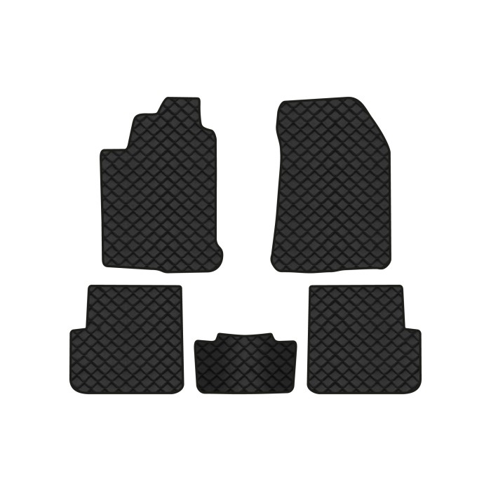 Коврики с экокожи в салон Corolla (E12) Toyota 2001-2006 9 поколение Combi EU EVAtech  ECO Экокожа черная c черной ниткой черный кант