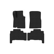 Коврики с экокожи в салон Land Cruiser (200) 5 seats Restyling Toyota 2013-2021 1 поколение SUV EU EVAtech  ECO Экокожа черная c черной ниткой черный кант