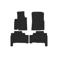 Коврики с экокожи в салон Land Cruiser (200) 7 seats Restyling Toyota 2013-2021 1 поколение SUV EU EVAtech  ECO Экокожа черная c черной ниткой черный кант