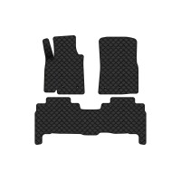 Коврики с экокожи в салон Land Cruiser (200) 7 seats Restyling Toyota 2013-2021 1 поколение SUV EU EVAtech  ECO Экокожа черная c черной ниткой черный кант