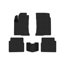 Коврики с экокожи в салон Avensis Toyota 2003-2008 2 поколение Combi EU EVAtech  ECO Экокожа черная c черной ниткой черный кант