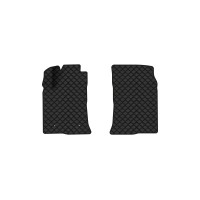 Коврики с экокожи в салон Avensis Toyota 2003-2008 2 поколение Sedan EU EVAtech  ECO Экокожа черная c черной ниткой черный кант